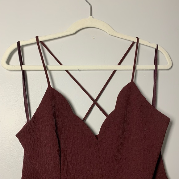 🩷SHE & SKY BURGUNDY STRAPPY MINI DRESS - Picture 3 of 6